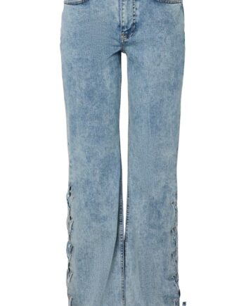 Pieces Bukser Fenda Mw Straight Light Blue Denim