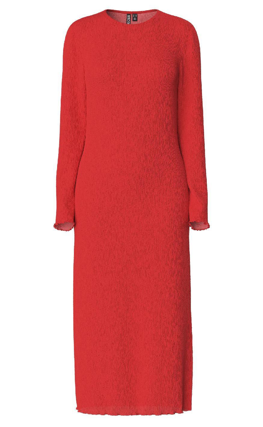 Pieces Kjole Flora Poppy Red