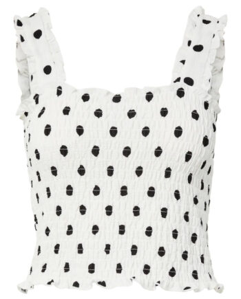 Pieces Top Betty Cloud Dancer Black Dots