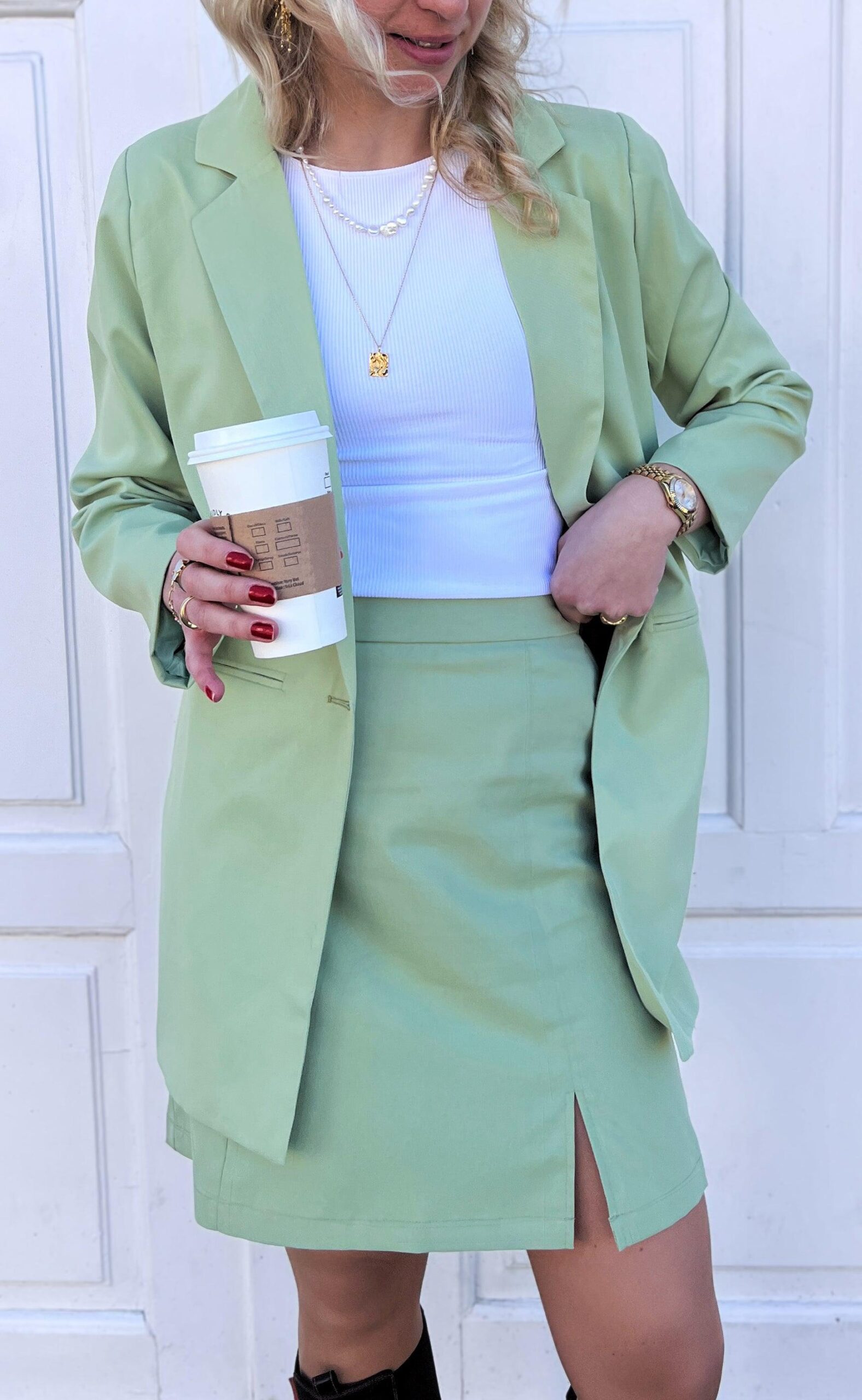 Say Ina Copenhagen Blazer Mai Long Light Green