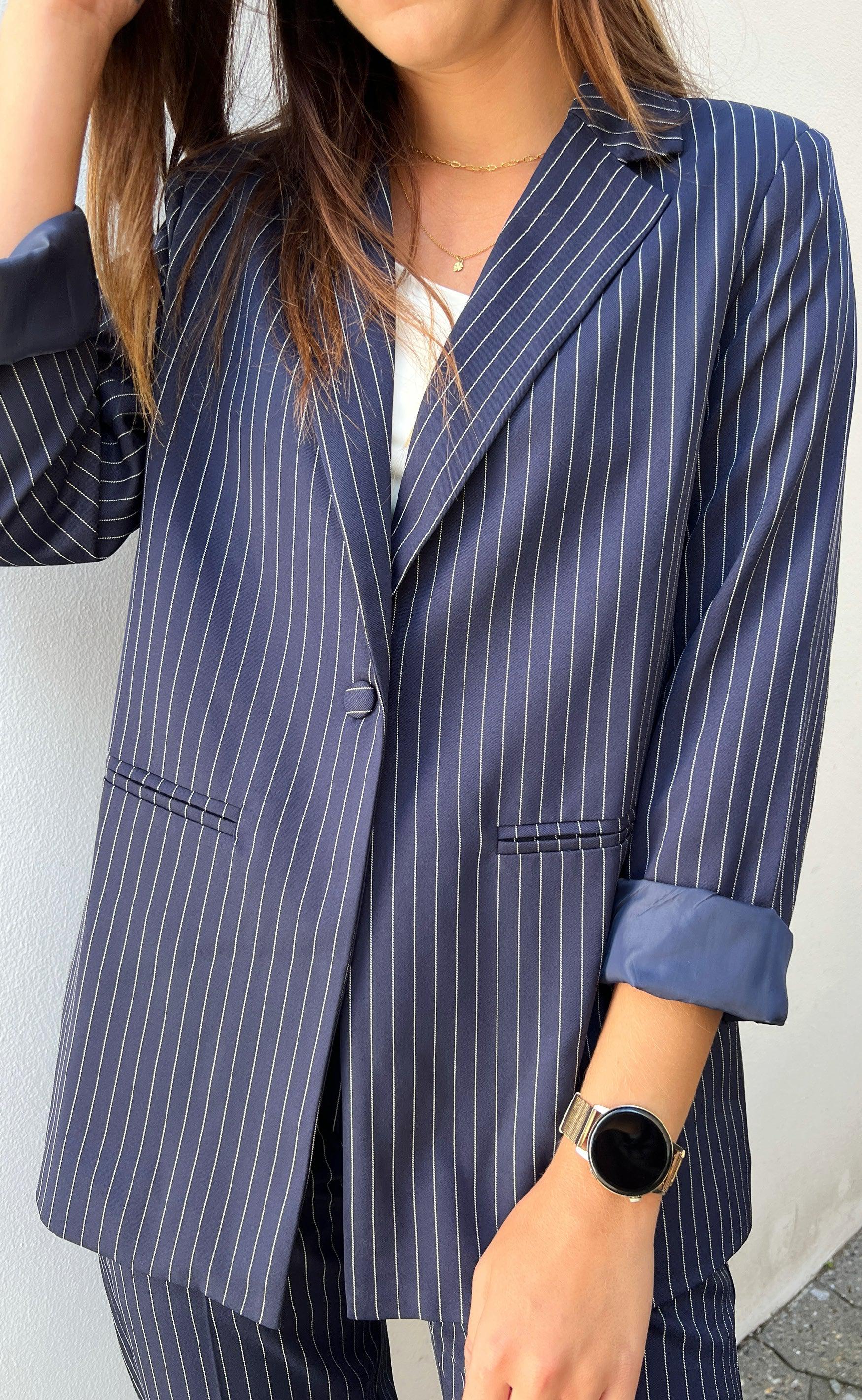 Say Ina Copenhagen Blazer Zoey Navy Pinstripe