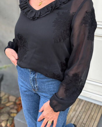 Say Ina Copenhagen Bluse Anbritt Black    Pattern