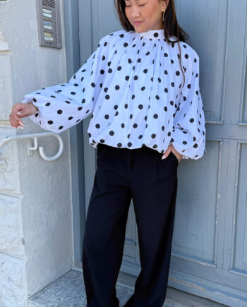 Say Ina Copenhagen Bluse Diana Dot White    Black Dots