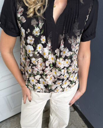 Say Ina Copenhagen Bluse Nina Black    Flowers