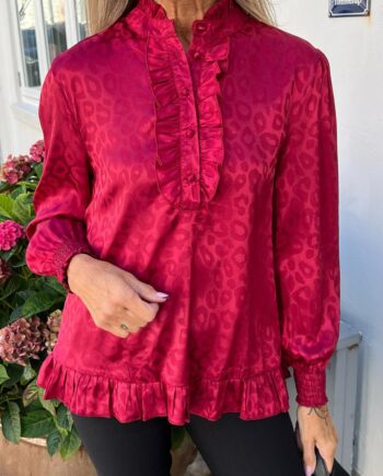 Say Ina Copenhagen Bluse Pia Red Leopard