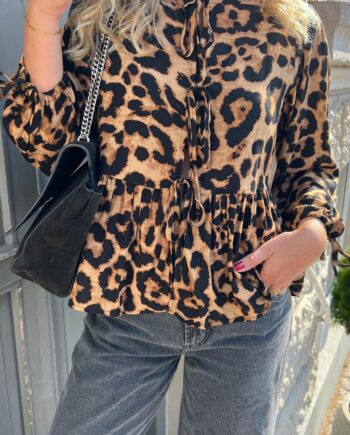 Say Ina Copenhagen Bluse Poplin Leopard