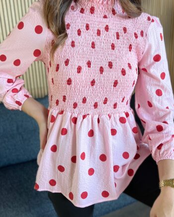 Say Ina Copenhagen Bluse Sanne Rosy Dots