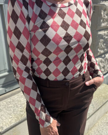 Say Ina Copenhagen Bluse Sophia Mesh Brown   Pink Harlekin