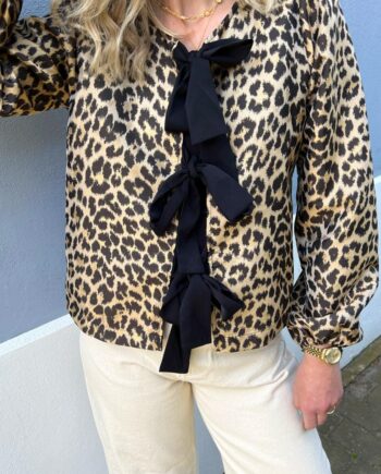 Say Ina Copenhagen Bluse Sussi Shiny Leopard