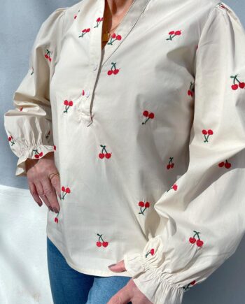 Say Ina Copenhagen Bluse Tiffany Off White    Cherry