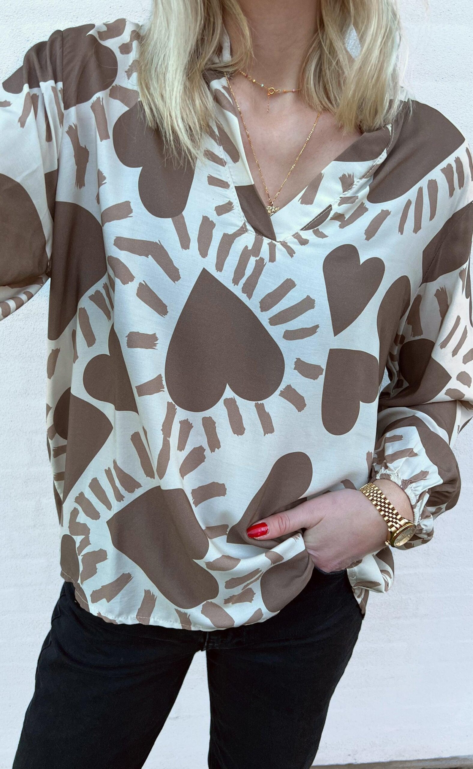 Say Ina Copenhagen Bluse Vera Brown Heart