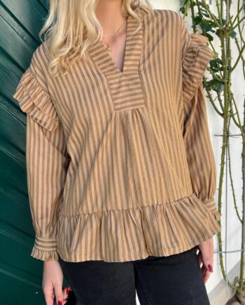 Say Ina Copenhagen Bluse Wilja Brown Striped