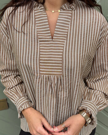 Say Ina Copenhagen Bluse Winnie Ls Brown Striped