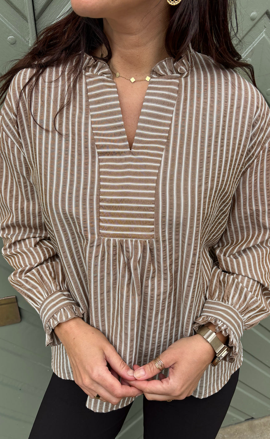 Say Ina Copenhagen Bluse Winnie Ls Brown Striped
