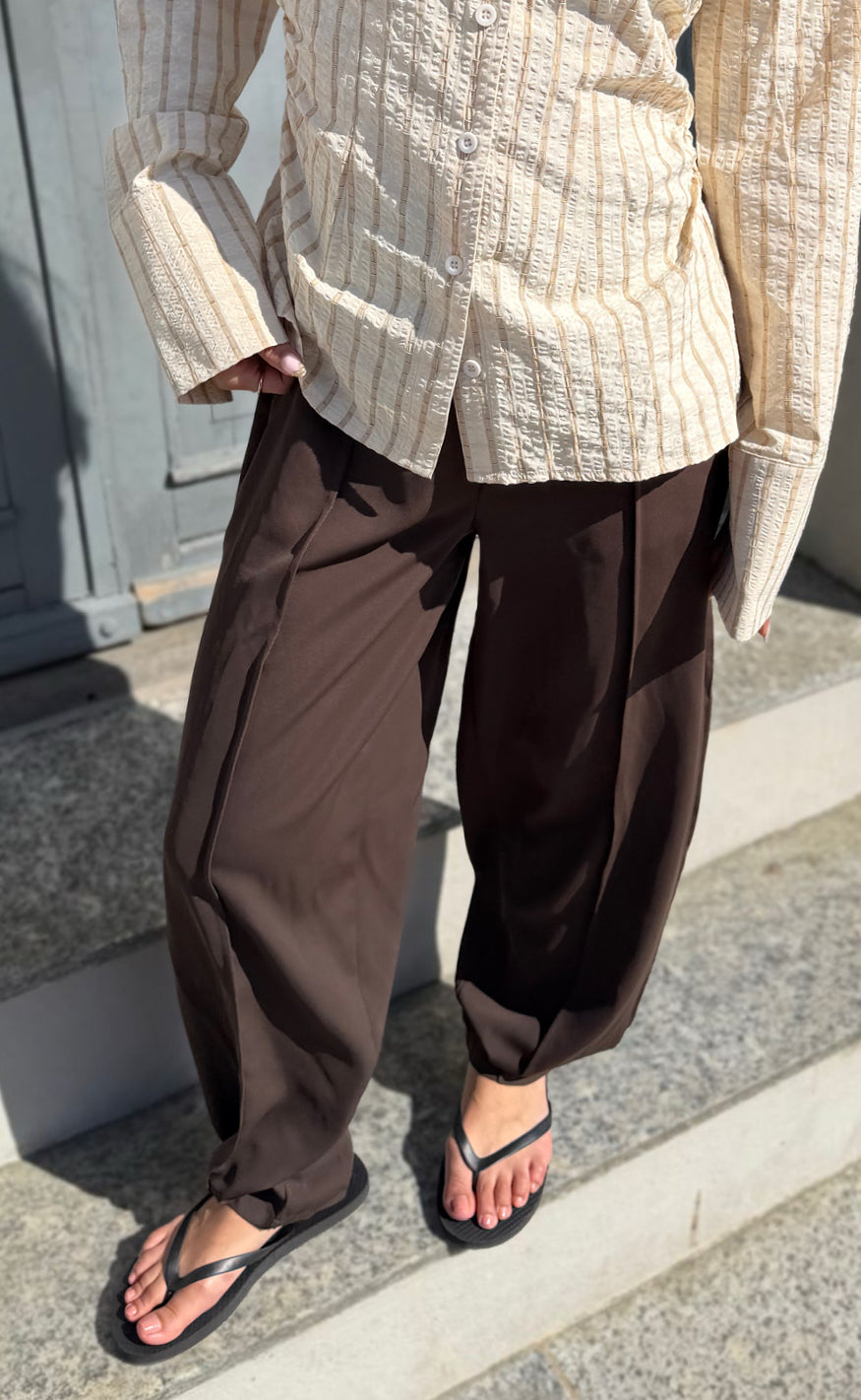 Say Ina Copenhagen Bukser Brina Barrel Dark Brown