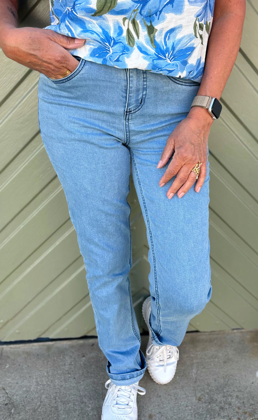 Say Ina Copenhagen Bukser Sara Stretch Light Denim Blue