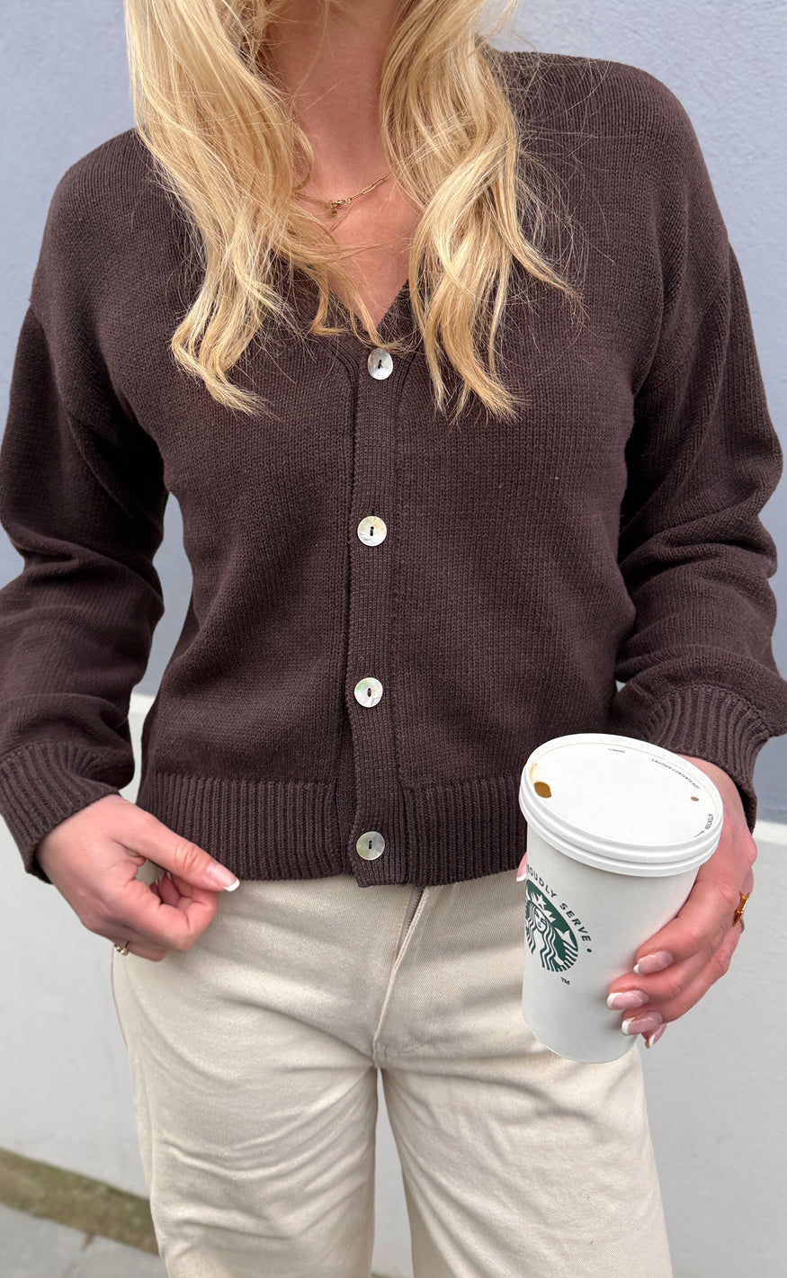 Say Ina Copenhagen Cardigan Tami Dark Brown