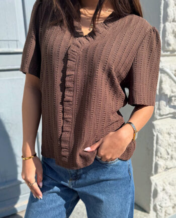 Say Ina Copenhagen Catja Knit  -shirt Dark Brown