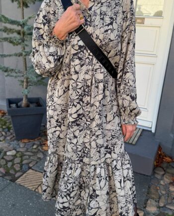 Say Ina Copenhagen Kjole Aida Black   Brown Flowers