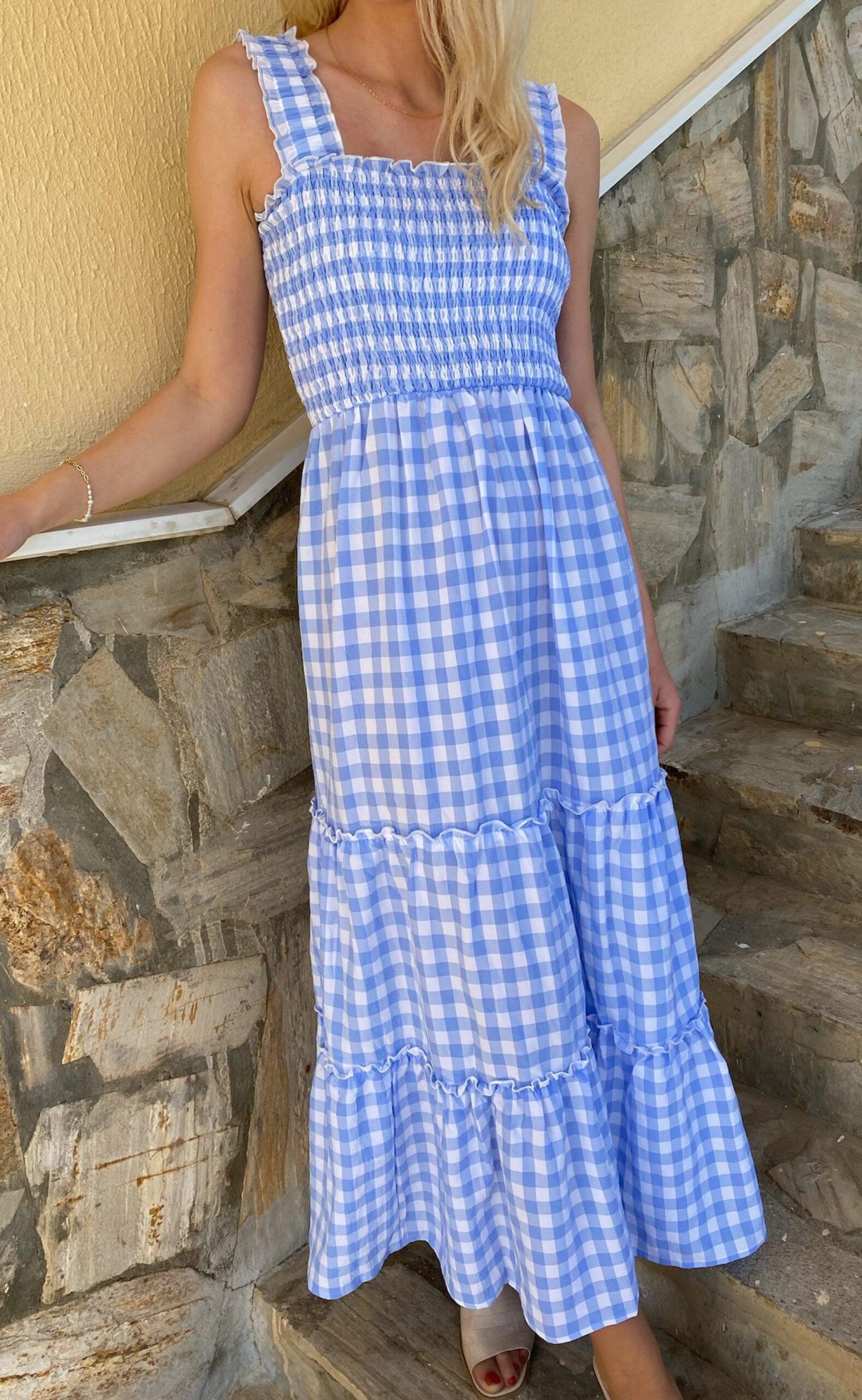 Say Ina Copenhagen Kjole Amber Blue Check