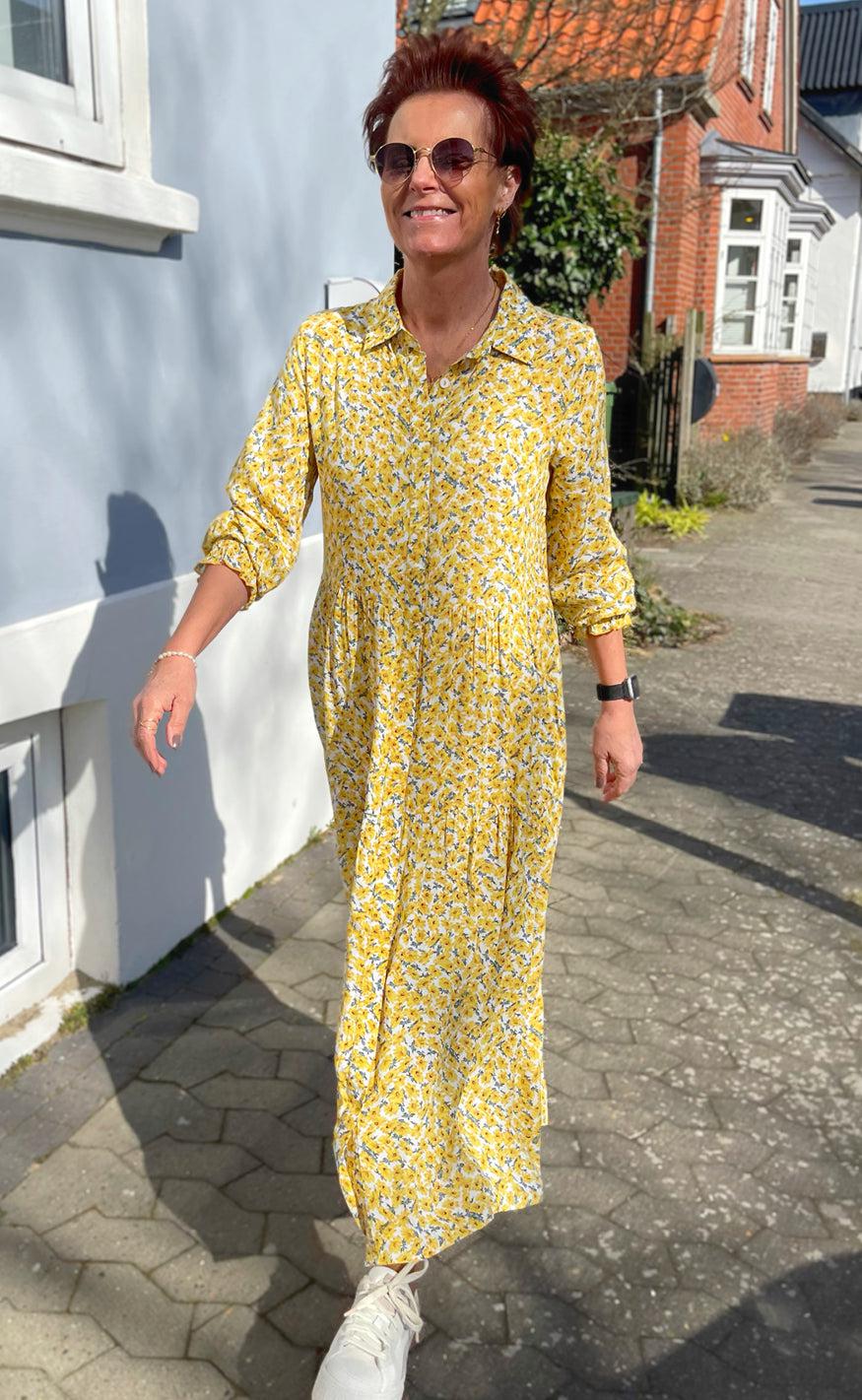Say Ina Copenhagen Kjole Anna Yellow Flower