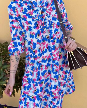 Say Ina Copenhagen Kjole Camilla Blue Flower