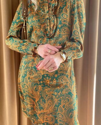 Say Ina Copenhagen Kjole Cilla Green Orange
