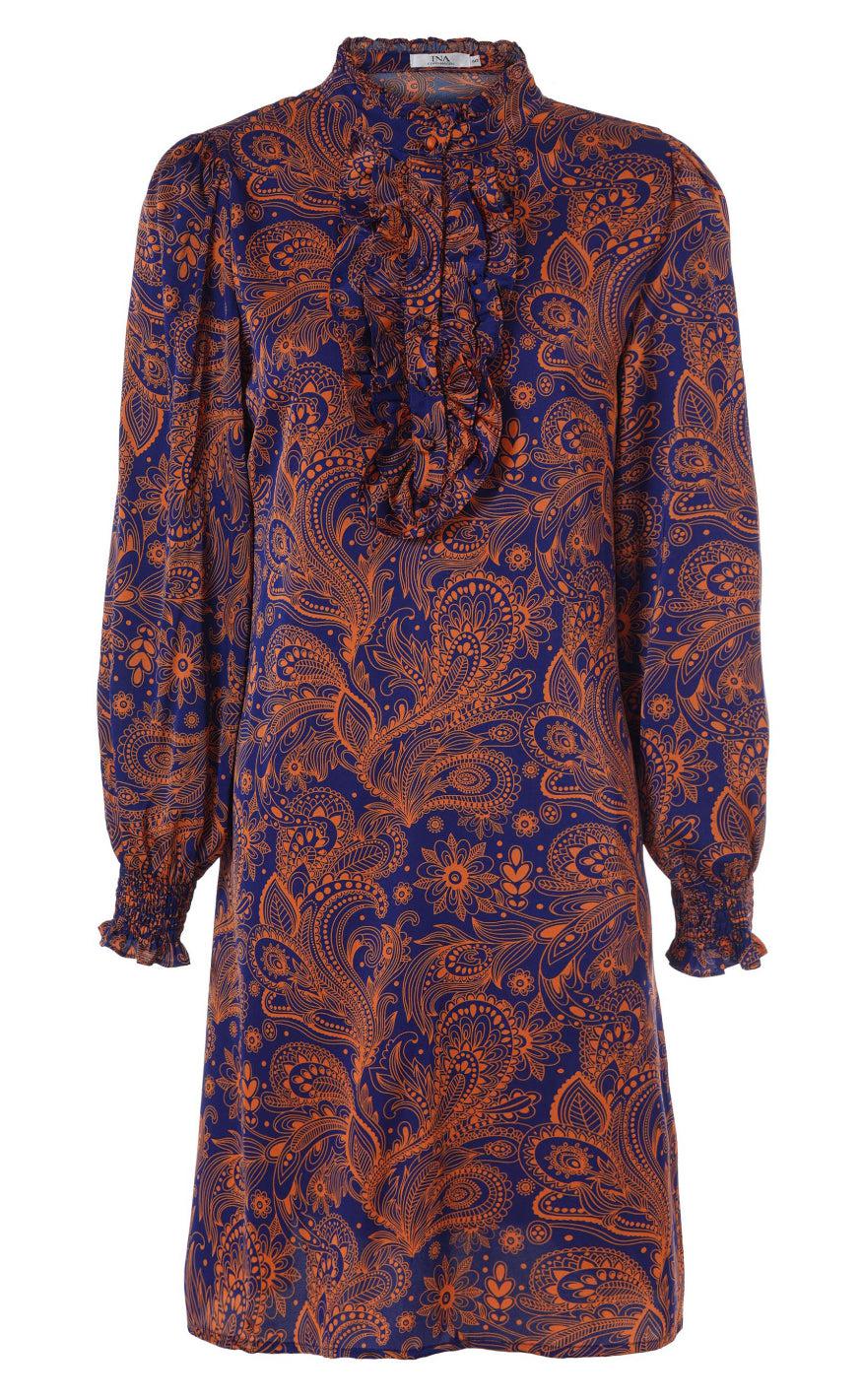 Say Ina Copenhagen Kjole Cilla Navy Orange