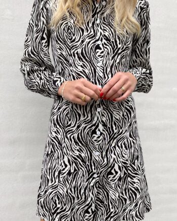 Say Ina Copenhagen Kjole Emma White   Black Zebra