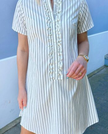 Say Ina Copenhagen Kjole Flora White Navy Striped