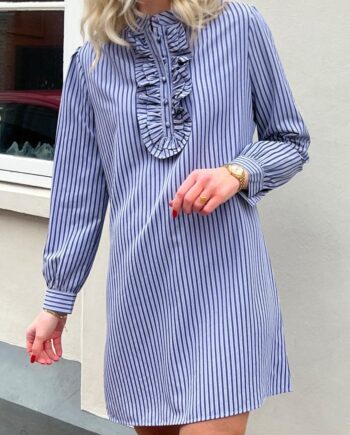 Say Ina Copenhagen Kjole Frederikke Dark Blue Striped