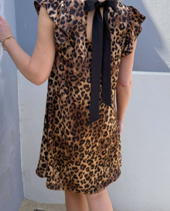 Say Ina Copenhagen Kjole Kati Bow Leopard    Black Bow
