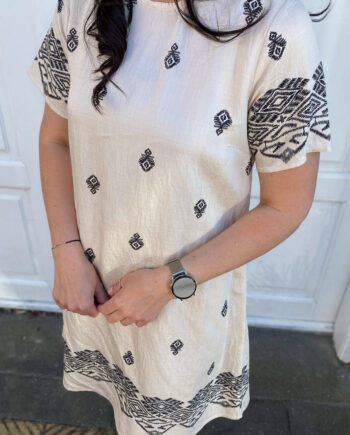 Say Ina Copenhagen Kjole Laia Beige    Black Print