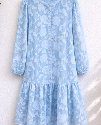 Say Ina Copenhagen Kjole Luna Light Blue Flower
