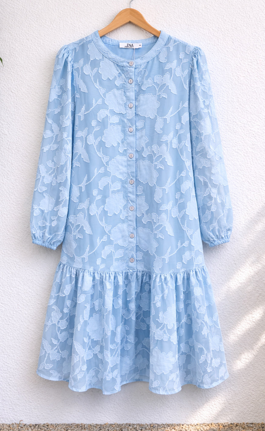 Say Ina Copenhagen Kjole Luna Light Blue Flower