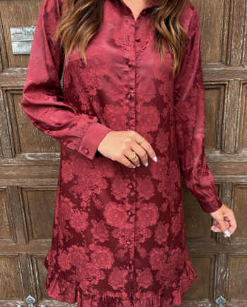Say Ina Copenhagen Kjole Masha Burgundy Flower