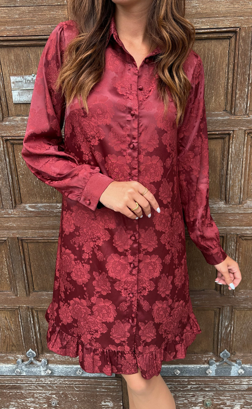 Say Ina Copenhagen Kjole Masha Burgundy Flower