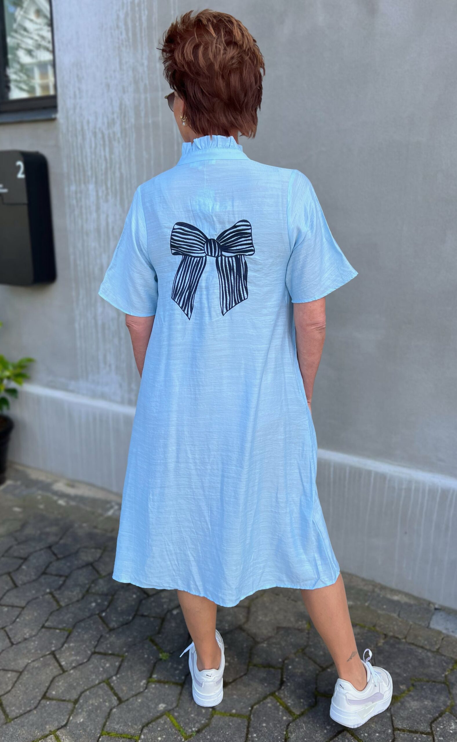 Say Ina Copenhagen Kjole Milly Light Blue Navy Bows