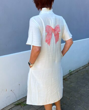 Say Ina Copenhagen Kjole Milly White    Pink Bows