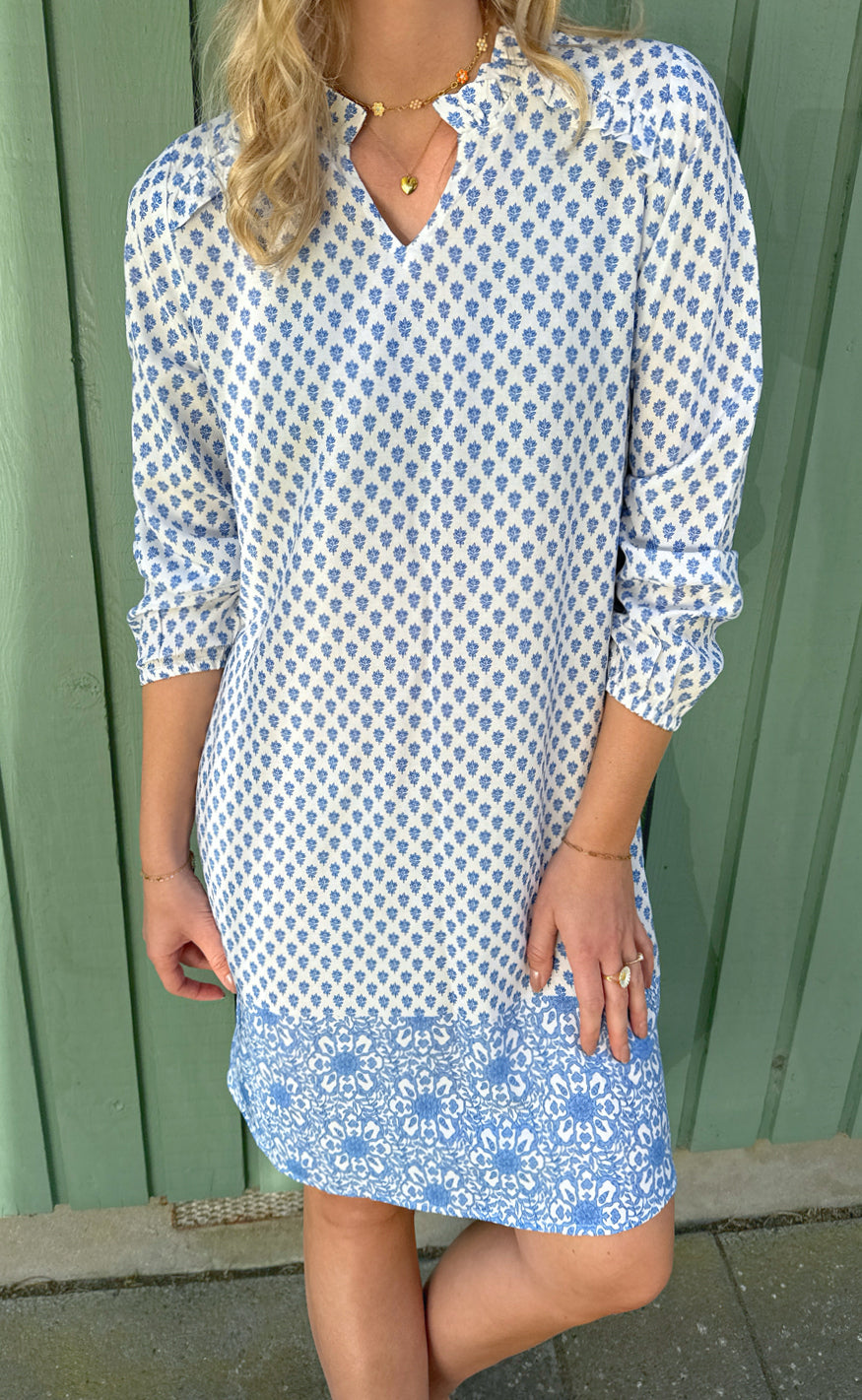 Say Ina Copenhagen Kjole Mira Blue Printed