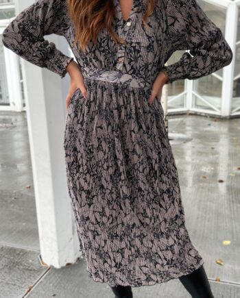 Say Ina Copenhagen Kjole Olivia Black Brown Flower