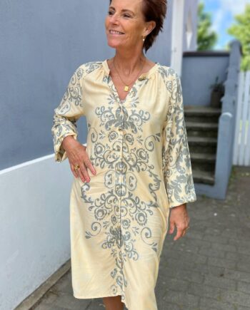 Say Ina Copenhagen Kjole Rita Creme   Grey Paisley