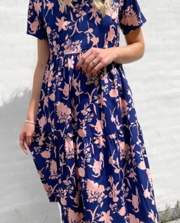 Say Ina Copenhagen Kjole Selma Navy   Rose Flower