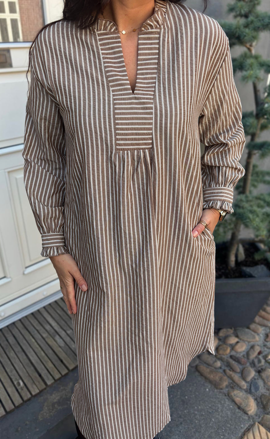 Say Ina Copenhagen Kjole Winnie Ls Brown Striped