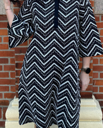 Say Ina Copenhagen Kjole Zara Zig Zag Black    White