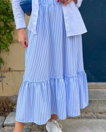 Say Ina Copenhagen Nederdel Hanna Blue White Stripe