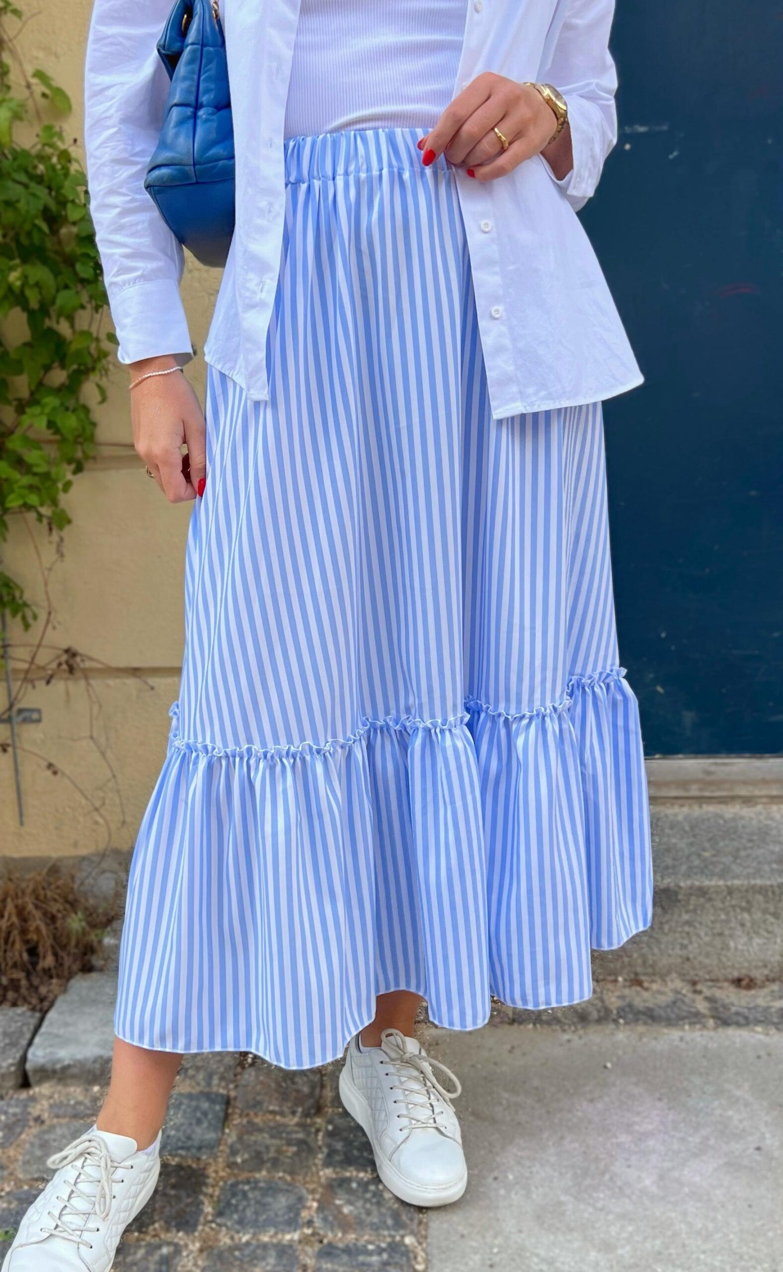Say Ina Copenhagen Nederdel Hanna Blue White Stripe