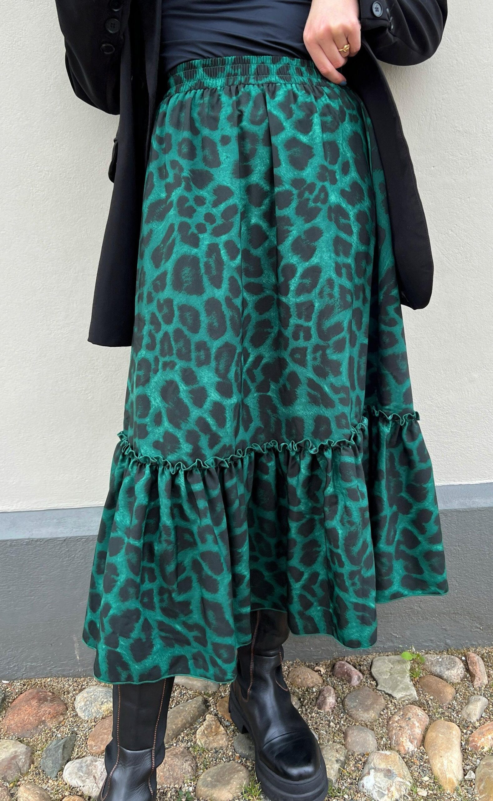 Say Ina Copenhagen Nederdel Hanna Green Leopard