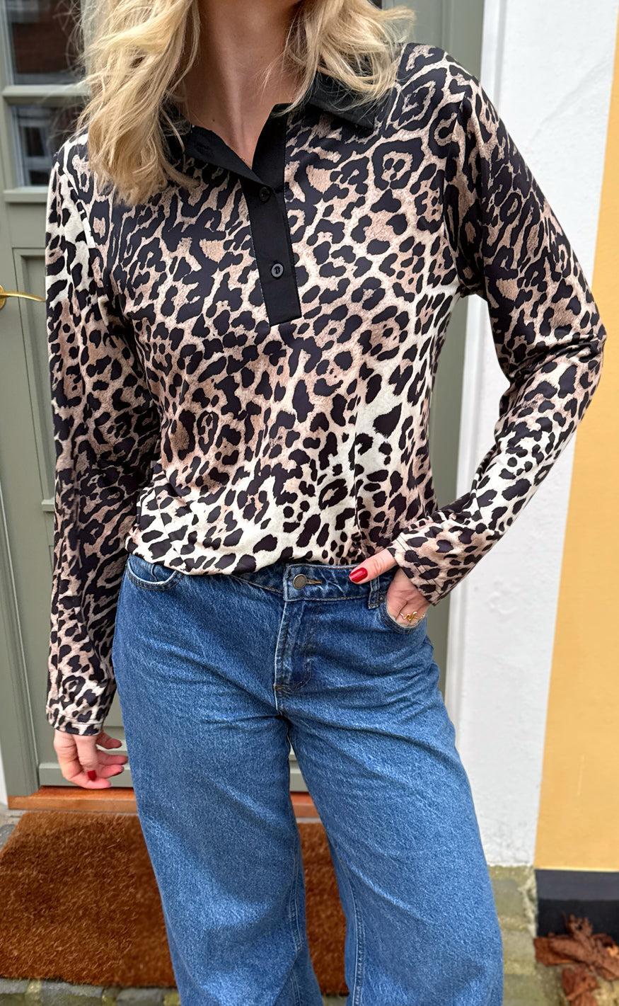 Say Ina Copenhagen Polo Bluse Amira Leopard