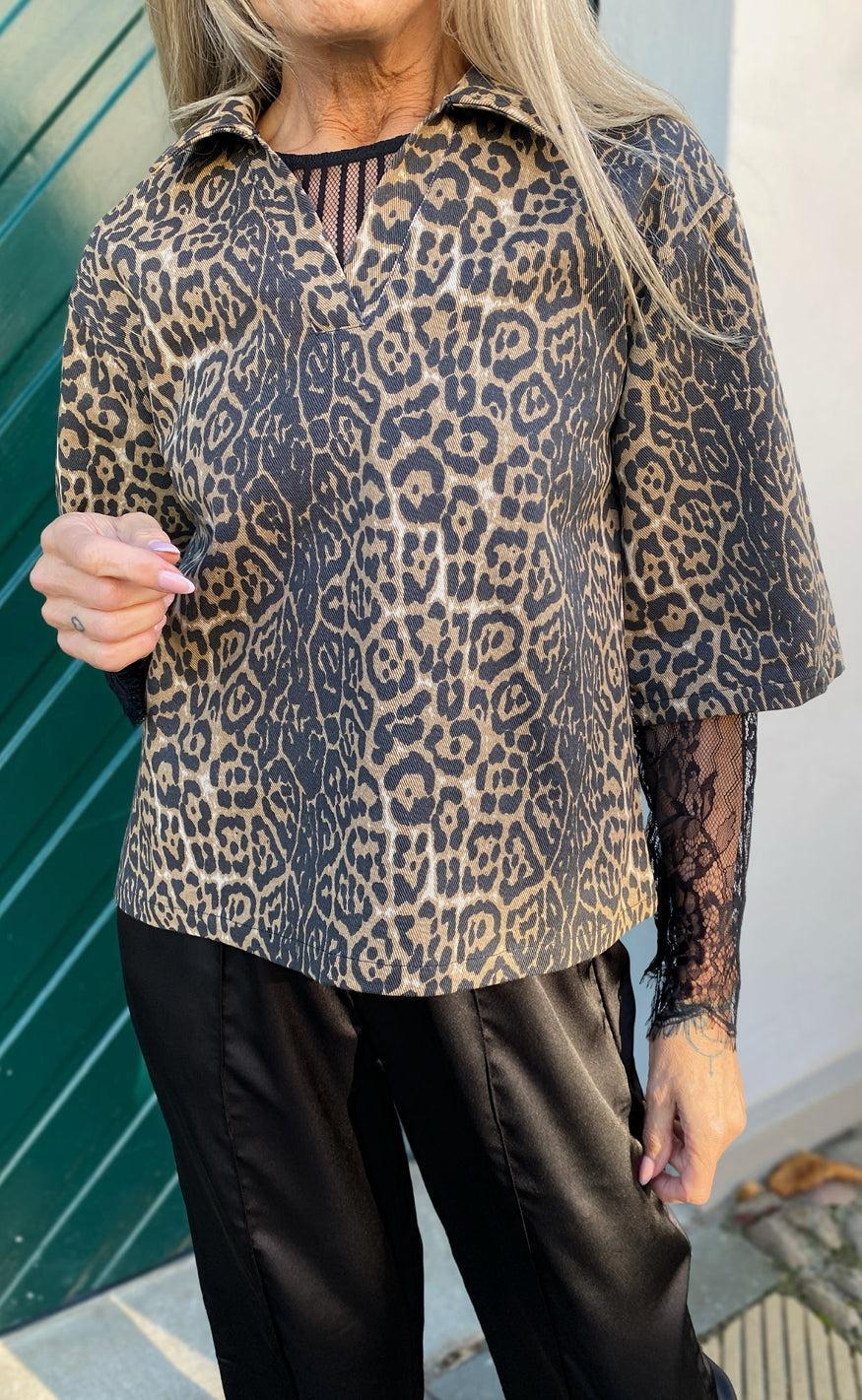 Say Ina Copenhagen Polo Skjorte Patricia Leopard